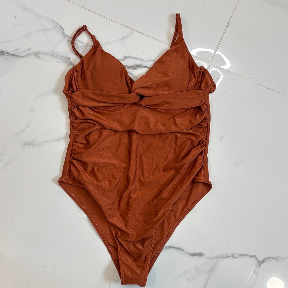 Source Unknown Rust One Piece Swimsuit